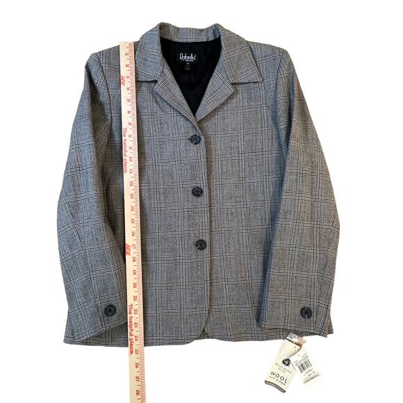 Rafaella Petites Glen Plaid Wool Blend Blazer Brown Black Check Stretch 8P NWT - Picture 14 of 14